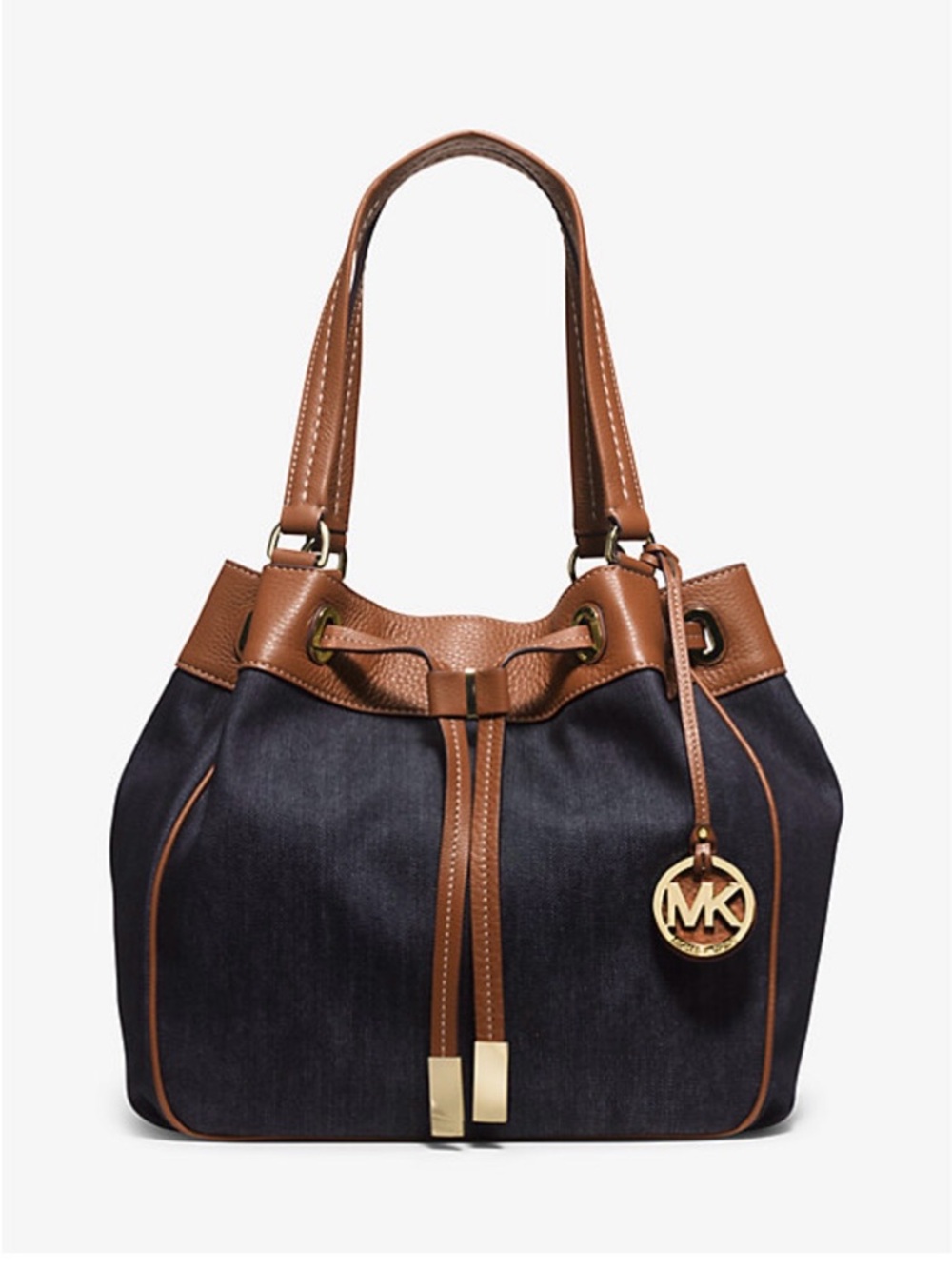 Michael Kors Marina Large Drawstring Tote Denim